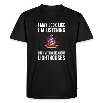 Phare Seaside lighthouses - T-shirt Premium bio Homme - noir - Devant - Nico (187cm)