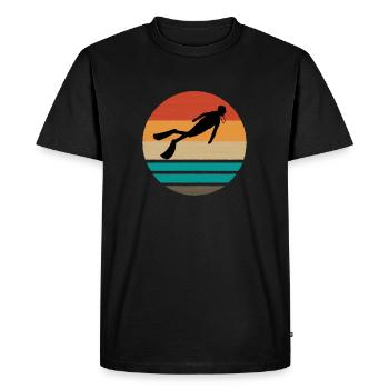 SCUBA DIVER SCUBA DIVING VINTAGE - T-shirt Premium bio Homme - noir - Devant - Nico (187cm)