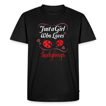 Ladybug Ladybugs Entomology Insect Just a girl - T-shirt Premium bio Homme - noir - Devant - Nico (187cm)