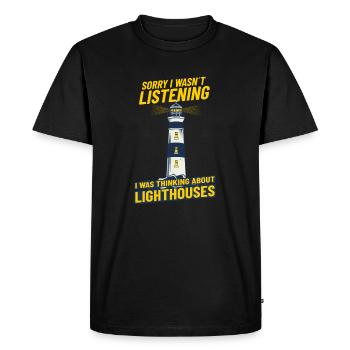 Lighthouse Seaside thinking about lighthouses - T-shirt Premium bio Homme - noir - Devant - Nico (187cm)