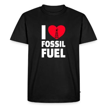 OILFIELD OIL WORKER : I love Fossil Fuel - T-shirt Premium bio Homme - noir - Devant - Nico (187cm)