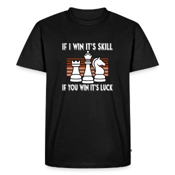 CHESS PLAYER CHESSBOARD CHESS GAME BOARD GAME GIFT - T-shirt Premium bio Homme - noir - Devant - Nico (187cm)
