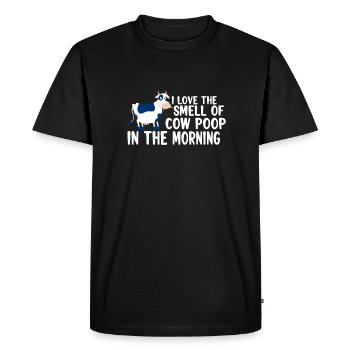 COW FARMER / CATTLE / LIVESTOCK GIFT : Cow Poop - T-shirt Premium bio Homme - noir - Devant - Nico (187cm)