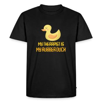 Rubber Duck Gift my therapist is my rubber duck - T-shirt Premium bio Homme - noir - Devant - Nico (187cm)