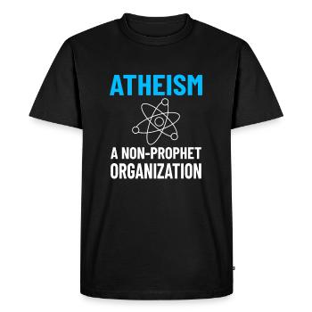 ATHEISM ATHEIST : non-propet organization - Men's Premium Organic T-Shirt - black - Front - Nico (187cm)