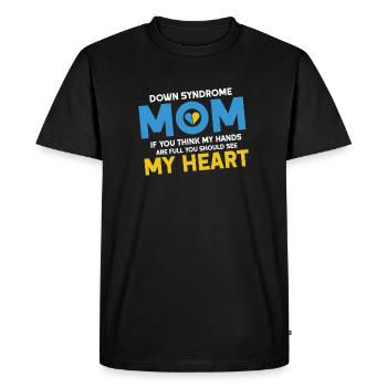 Down Syndrome Down Syndrome Awareness Gift Idea - Men's Premium Organic T-Shirt - black - Front - Nico (187cm)