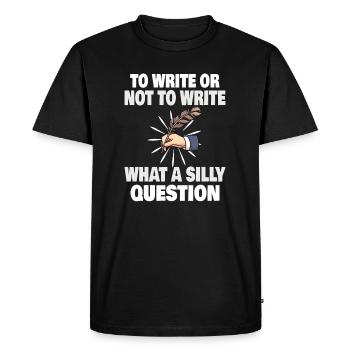 Author Writing Writer Literature Gift Idea - Men's Premium Organic T-Shirt - black - Front - Nico (187cm)