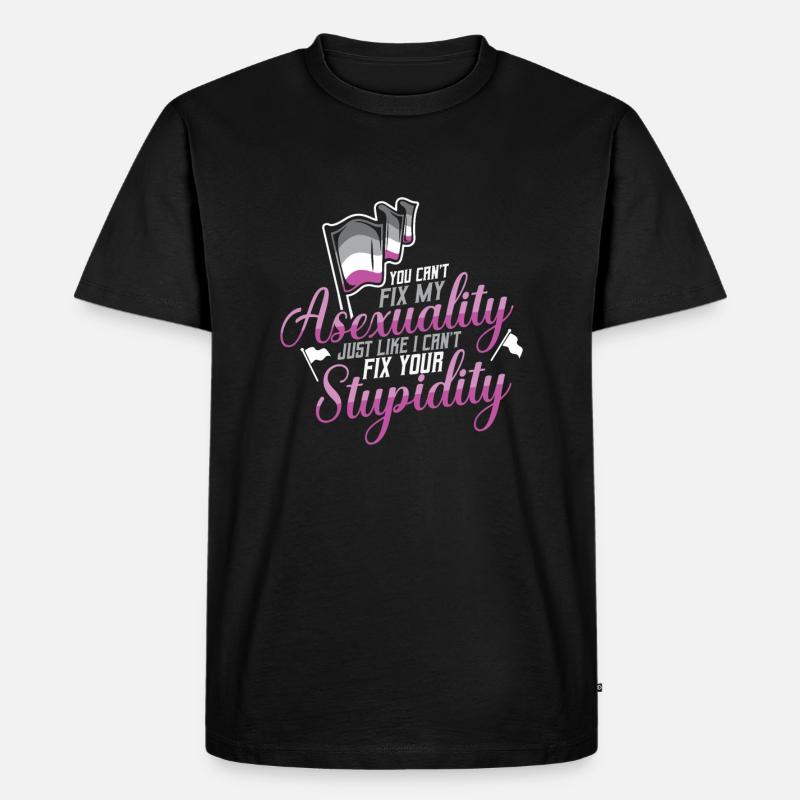 Asexual Pride Asexuality Aromantic Pride - Männer Premium Bio T-Shirt - Schwarz