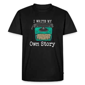 Typewriter Writing Writer I Write My Own Story - T-shirt Premium bio Homme - noir - Devant - Nico (187cm)