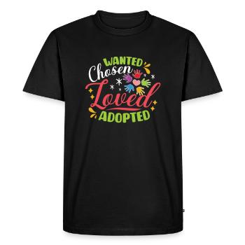 Drôle Adoption Jour d’adoption Cadeau Adoption - T-shirt Premium bio Homme - noir - Devant - Nico (187cm)