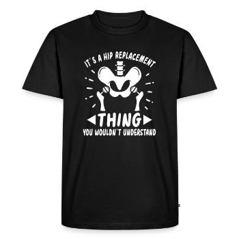 Hip Replacement Hip Surgery Post-OP Gift idea - Men's Premium Organic T-Shirt - black - Front - Nico (187cm)