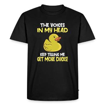 Rubber Duck Ducks Bird Hunt Duck lover Cute Duck - Men's Premium Organic T-Shirt - black - Front - Nico (187cm)