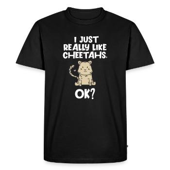 Geopard I Just Really Like Cheetahs - T-shirt Premium bio Homme - noir - Devant - Nico (187cm)