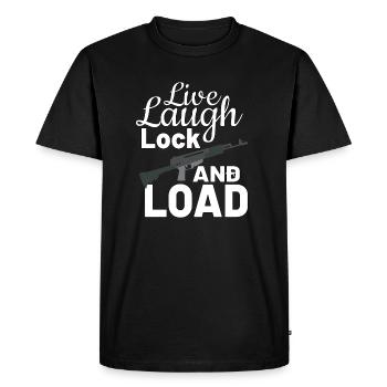 GUN RIGHTS GUN LOVER 2ND AMENDMENT Live Laugh Lock - Men's Premium Organic T-Shirt - black - Front - Nico (187cm)