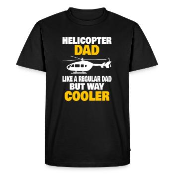 Helicopter Pilot Aviation Helicopter Dad - Men's Premium Organic T-Shirt - black - Front - Nico (187cm)