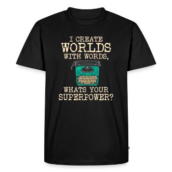 Author Writing Writer Literature Gift Idea - Men's Premium Organic T-Shirt - black - Front - Nico (187cm)