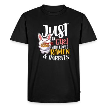 Ramen Fan Japanese Food Lapin Lapins Cadeau - T-shirt Premium bio Homme - noir - Devant - Nico (187cm)