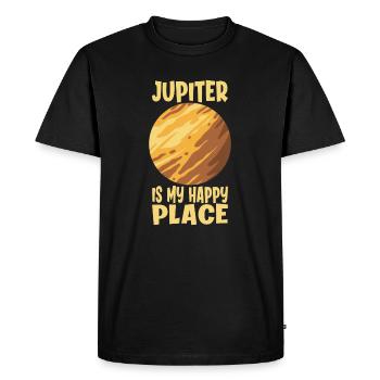 Jupiter is My Happy Place Planet Space Astronomer - Men's Premium Organic T-Shirt - black - Front - Nico (187cm)