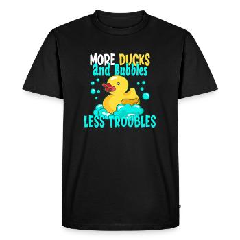 Rubber Duck Ducks Bubbles Duck lover Cute Duck - Men's Premium Organic T-Shirt - black - Front - Nico (187cm)