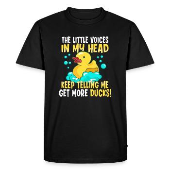 Canard en caoutchouc Canards Bulles Amateur de canard Canard mignon - T-shirt Premium bio Homme - noir - Devant - Nico (187cm)
