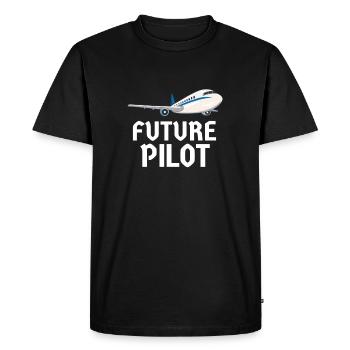 Pilote Aviation Avion Ligne Futurs Pilotes - T-shirt Premium bio Homme - noir - Devant - Nico (187cm)