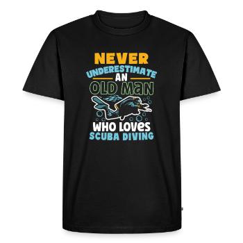 Plongée sous-marine Scuba Diver Marine Océan Apnée - T-shirt Premium bio Homme - noir - Devant - Nico (187cm)