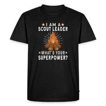 Scout Camping Outdoor Campfire Hiking Backpacking - Men's Premium Organic T-Shirt - black - Front - Nico (187cm)
