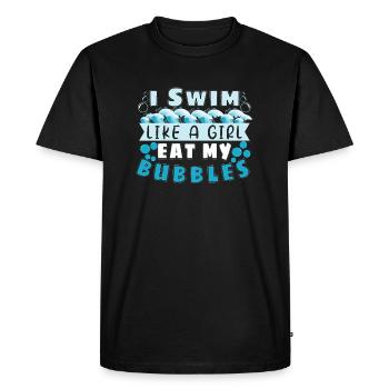 Natation Drôle Natation Nageur Nageur Citations - T-shirt Premium bio Homme - noir - Devant - Nico (187cm)