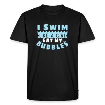 Natation Drôle Natation Nageur Nageur Citations - T-shirt Premium bio Homme - noir - Devant - Nico (187cm)
