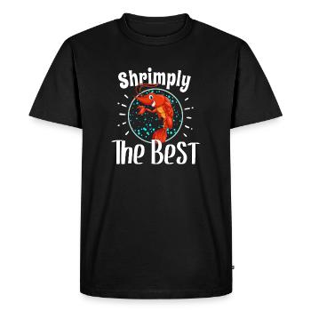 Crevettes Fruits de mer Nourriture préférée - T-shirt Premium bio Homme - noir - Devant - Nico (187cm)