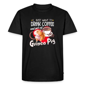 Drôle d’amateur de cochon d’Inde à fourrure Amateur de café aux pommes de terre - T-shirt Premium bio Homme - noir - Devant - Nico (187cm)