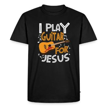 Guitar Player Jesus Guitar Jesus Guitar Player - Men's Premium Organic T-Shirt - black - Front - Nico (187cm)