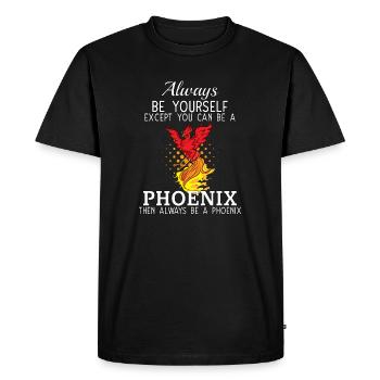 Créature mythique de l’oiseau Phénix - T-shirt Premium bio Homme - noir - Devant - Nico (187cm)