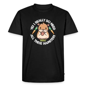 Hamster Fan Hamster Lover Hamsters - Men's Premium Organic T-Shirt - black - Front - Nico (187cm)