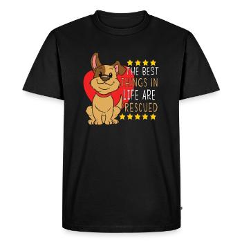 DOG RESCUE ANIMAL RIGHTS RESCUE DOG ADOPTION - Men's Premium Organic T-Shirt - black - Front - Nico (187cm)