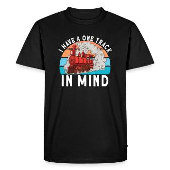 Trains Railroad Locomotive Model Railway Fans - T-shirt Premium bio Homme - noir - Devant - Nico (187cm)