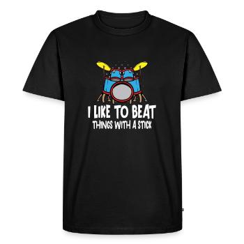Batteur Batterie Musique Batterie Batterie - T-shirt Premium bio Homme - noir - Devant - Nico (187cm)