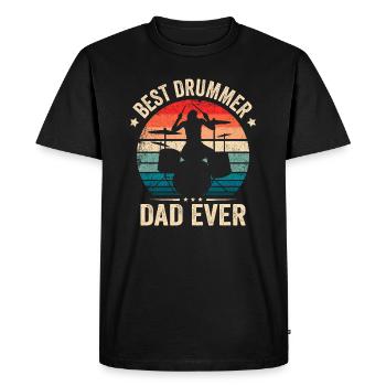 Meilleur batteur papa de tous les temps fête des pères - T-shirt Premium bio Homme - noir - Devant - Nico (187cm)