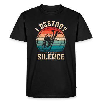 Euphonium Horn I Destroy Silence - T-shirt Premium bio Homme - noir - Devant - Nico (187cm)