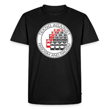 Tekno contre le fascisme et le racisme - T-shirt Premium bio Homme - noir - Devant - Nico (187cm)