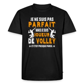 Volley joueur parfait humour Volleyball - T-shirt Premium bio Homme - noir - Devant - Nico (187cm)