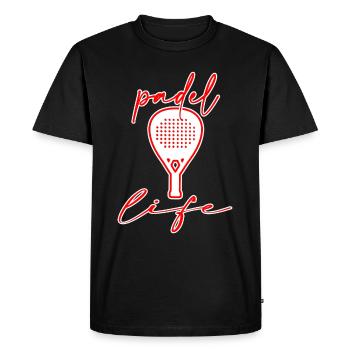 Padel Padel tennis Padel fashion PADEL-life - Men's Premium Organic T-Shirt - black - Front - Nico (187cm)