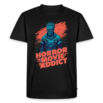 Horror Movie Addict - Zombie Illustration - Men's Premium Organic T-Shirt - black - Front - Nico (187cm)