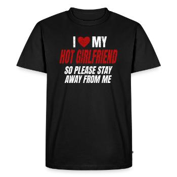 I Love My Hot Girlfriend Saying Humor Couples Love - Men's Premium Organic T-Shirt - black - Front - Nico (187cm)