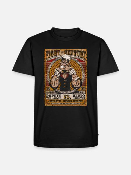 Popeye Fight Of The Century Poster Coloured - Men's Premium Organic T-Shirt - black