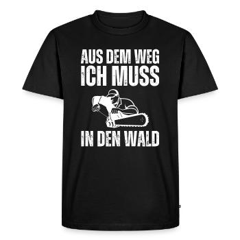 Out of the way I've got to get into the woods - Men's Premium Organic T-Shirt - black - Front - Nico (187cm)