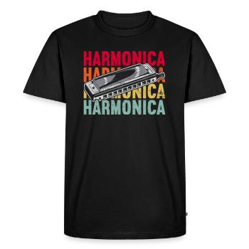 Harmonica Instrument Harmonicas - Men's Premium Organic T-Shirt - black - Front - Nico (187cm)