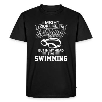 In My Head I Am Swimming - Men's Premium Organic T-Shirt - black - Front - Nico (187cm)