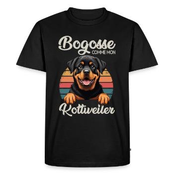 Bogosse comme mon Rottweiller cadeau chien - T-shirt Premium bio Homme - noir - Devant - Nico (187cm)