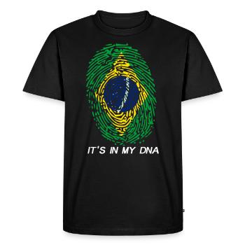 Brésil Drapeau brésilien C'est dans mon ADN - T-shirt Premium bio Homme - noir - Devant - Nico (187cm)